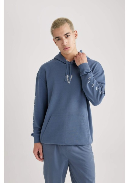 Vikings Valhalla Boxy Fit Kapüşonlu Sırt Baskılı Sweatshirt B5534AX24SP