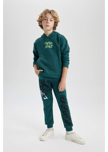 Erkek Çocuk Oversize Geniş Kalıp Sırt Baskılı Kapüşonlu Sweatshirt C0354A823CW indirimleri