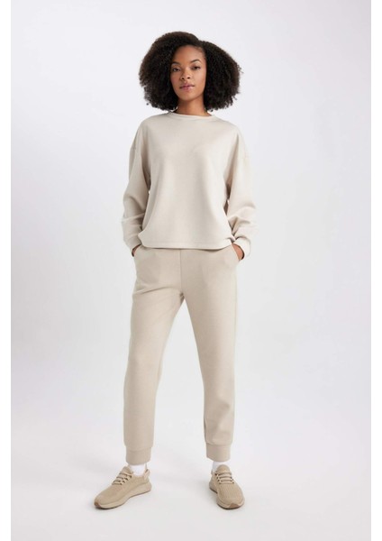 Fit Jogger Eşofman Altı Standart Fit Beli Lastikli Cepli Basic Düz B6358AX23WN
