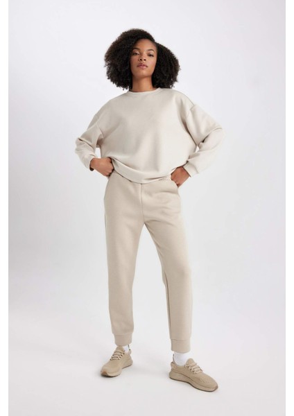 Fit Jogger Eşofman Altı Standart Fit Beli Lastikli Cepli Basic Düz B6358AX23WN