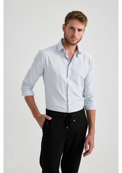 Slim Fit Poplin Uzun Kollu Pamuklu Gömlek R4340AZ23SP