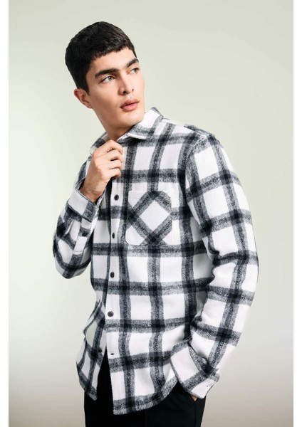 Regular Fit Kareli Oduncu Cepli Uzun Kollu Gömlek A5517AX23AU