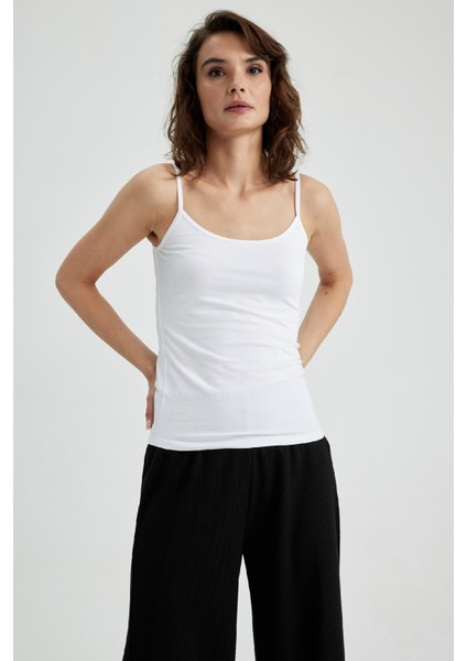 Fall in Love Pamuklu Askılı Beyaz Atlet M6858AZ23SP