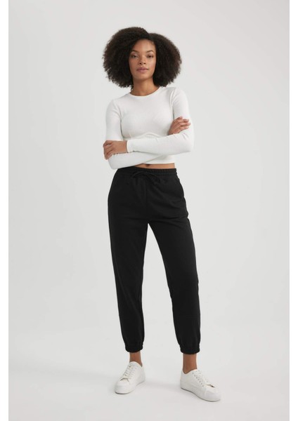 Standart Fit Basic Düz Beli Paçası Lastikli Cepli JoggerEşofman Altı T5987AZ24SP