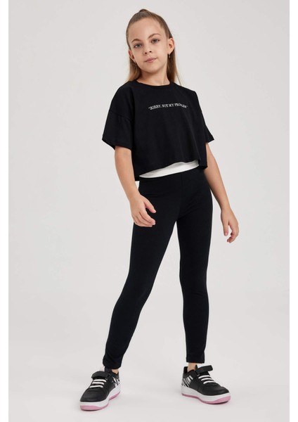 Kız Çocuk Siyah Uzun Boy Okul Taytı A6907A823AU fiyatları