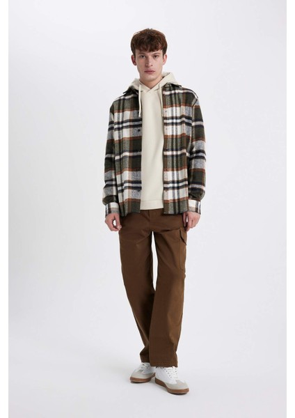 Regular Fit Kareli Oduncu Flanel Uzun Kollu Gömlek S9275AZ23AU