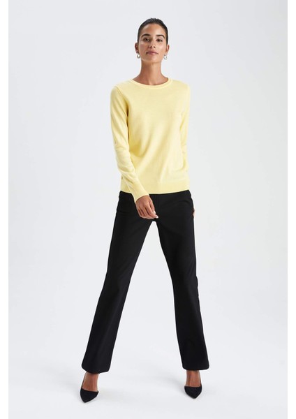 Regular Fit Bisiklet Yaka Ekstra Yumuşak Kaşmir Dokulu Kazak F7091AZ22WN modelleri