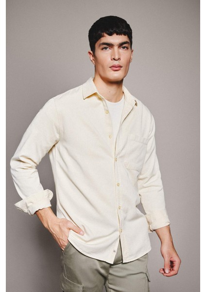 Regular Fit Polo Yaka Pamuklu Uzun Kollu Gömlek B4140AX24SP