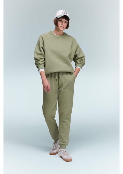 Beli Bağcıklı Cepli Regular Fit Jogger Eşofman Altı V2699AZ23WN
