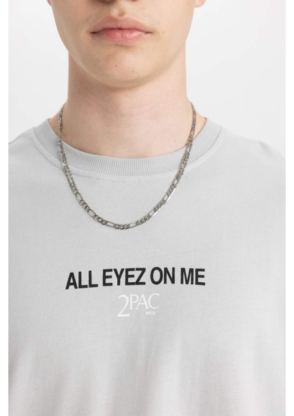 Tupac Shakur Loose Fit Bisiklet Yaka Kısa Kollu Tişört B5519AX24SP indirimleri