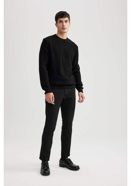 Standart Fit Normal Kesim Bisiklet Yaka Muline Desenli Triko Kazak A5181AX24SP fiyatları