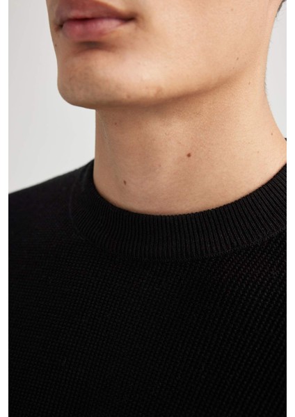 Standart Fit Normal Kesim Bisiklet Yaka Muline Desenli Triko Kazak A5181AX24SP indirimleri