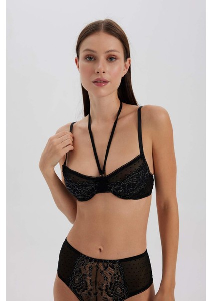 Fall in Love Dantel Detaylı Kapsız Pedsiz Balenli Bra B0178AX23WN