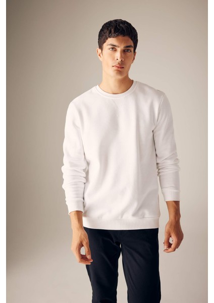 Regular Fit Bisiklet Yaka Basic Pamuklu Sweatshirt T3777AZ23AU