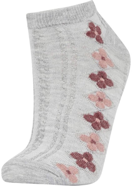 Kadın 3'lü Pamuklu Patik Çorap W9172AZNS modelleri