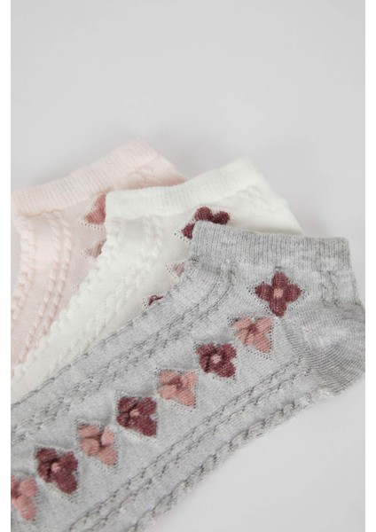 Kadın 3'lü Pamuklu Patik Çorap W9172AZNS indirimleri