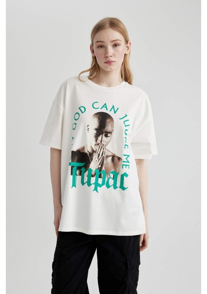 Coool Tupac Shakur Oversize Geniş Kalıp Bisiklet Yaka Kısa Kollu Tişört C3802AX24SM modelleri