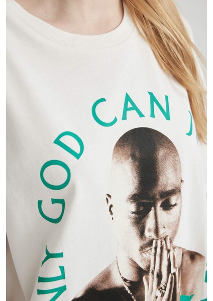 Coool Tupac Shakur Oversize Geniş Kalıp Bisiklet Yaka Kısa Kollu Tişört C3802AX24SM fırsatları
