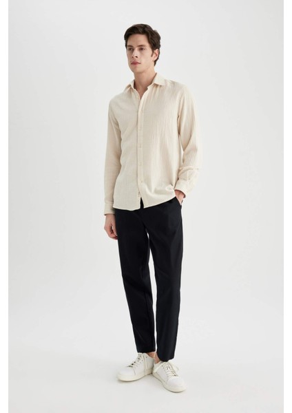 Yazlık Jogger Pantolon Basic Düz Cepli Dar Paça B4091AX24SP