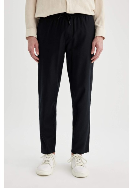 Yazlık Jogger Pantolon Basic Düz Cepli Dar Paça B4091AX24SP