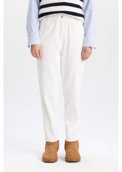 Paperbag Kadife Pantolon Yüksek Lastikli Bel Fitilli Z2509AZ23WN fırsatları