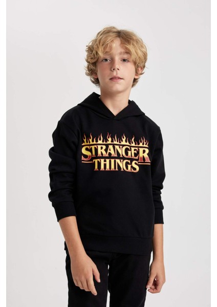 Erkek Çocuk Stranger Things Kapüşonlu Sweatshirt B2458A823WN