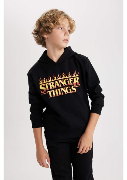 Erkek Çocuk Stranger Things Kapüşonlu Sweatshirt B2458A823WN modelleri