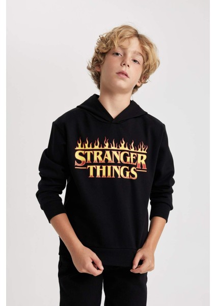 Erkek Çocuk Stranger Things Kapüşonlu Sweatshirt B2458A823WN fırsatları