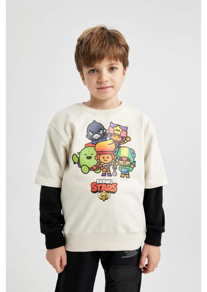 Erkek Çocuk Brawl Stars Bisiklet Yaka Sweatshirt B2213A823WN