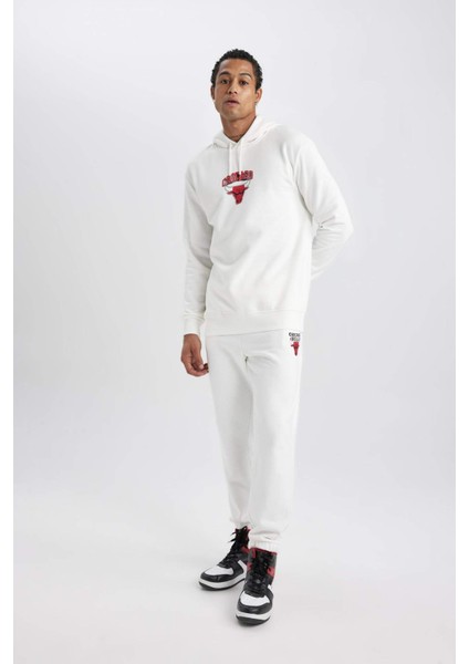 DeFactoFit NBA Chicago Bulls Standart Fit Kalın Jogger Eşofman Altı B3892AX24SP