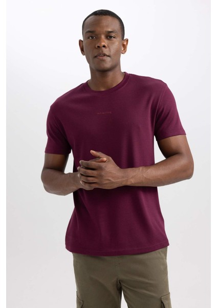 Regular Fit Bisiklet Yaka Baskılı Kısa Kollu Ağır Kumaş Tişört A6395AX23AU fırsatları