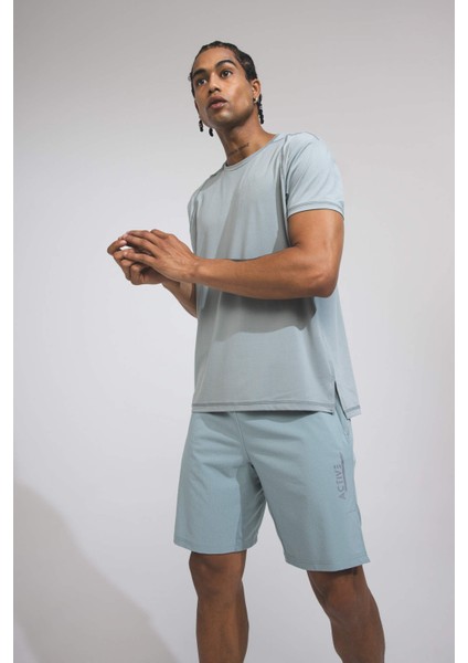 DeFactoFit Standart Fit Bisiklet Yaka Sporcu Ağır Kumaş Kısa Kollu Tişört C2829AX24SM