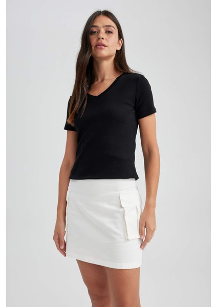 A Kesim Normal Bel Gabardin Mini Etek A9394AX23HS fırsatları