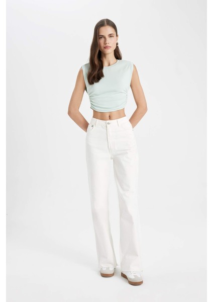 Slim Fit Dar Kesim Bisiklet Yaka Basic Düz Kolsuz Tişört A9420AX24SP