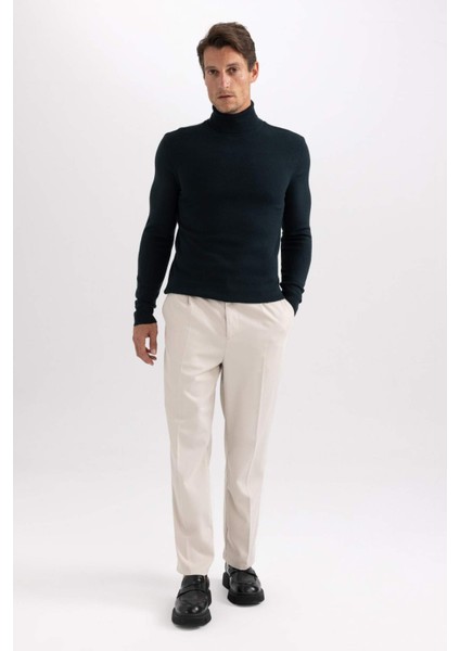 Slim Fit Dar Kesim Balıkçı Yaka Basic Düz Triko Kazak R1124AZ23WN indirimleri