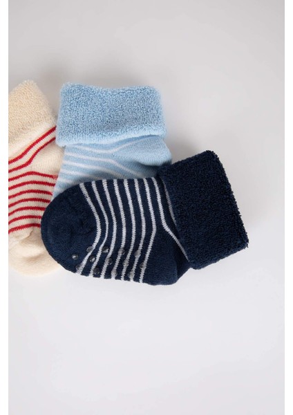 Erkek Bebek Kaydırmaz Taban 3'lü Pamuklu Uzun Çorap Y6326A2NS modelleri