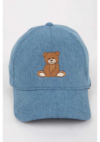 Kız Çocuk Nakışlı Jean Cap Şapka C8129A824SM