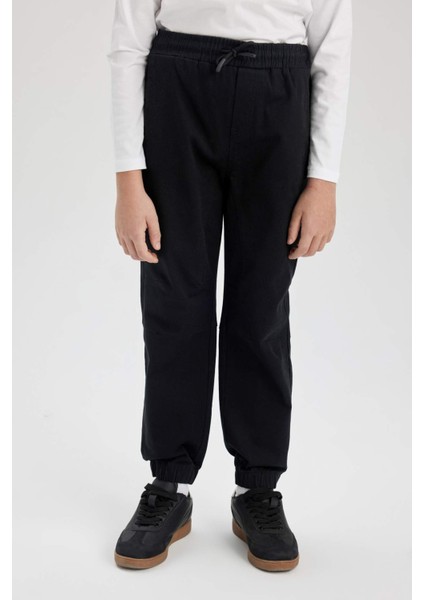 Erkek Çocuk Beli Bağcıklı Cepli Lastikli Paça Jogger Basic Düz Pantolon fırsatları