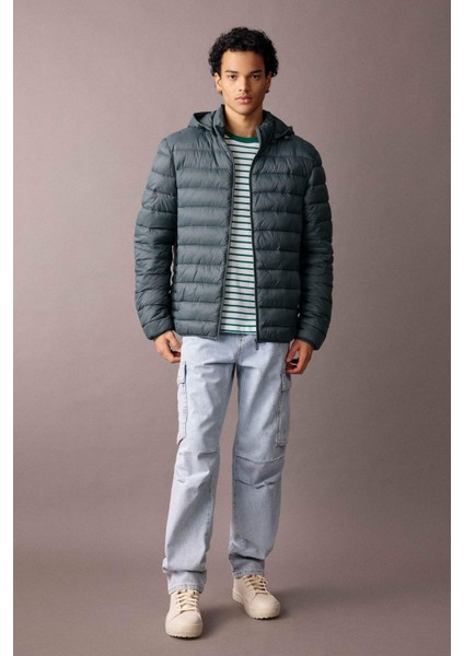 Slim Fit Kapüşonlu Şişme Mont N4661AZ23AU