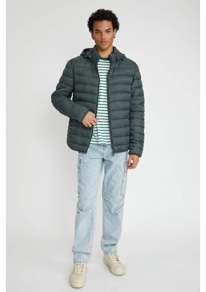Slim Fit Kapüşonlu Şişme Mont N4661AZ23AU