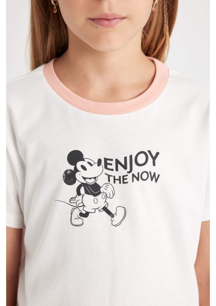Kız Çocuk Disney Mickey & Minnie Pijama Takımı Kısa Kollu Üst Şort D2070A824SM