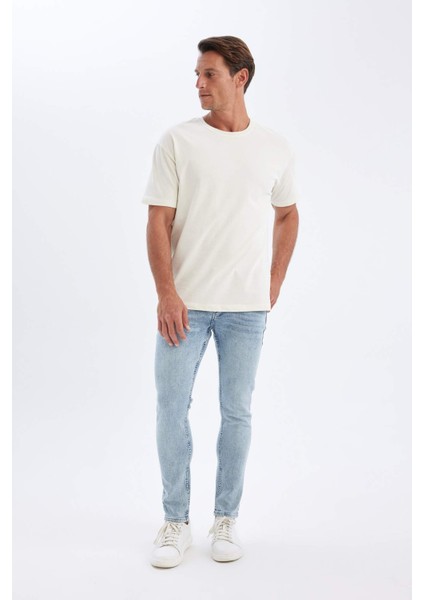 Carlo Skinny Fit Ekstra Dar Kalıp Normal Bel Ekstra Dar Paça Jean Pantolon D1821AX24SM
