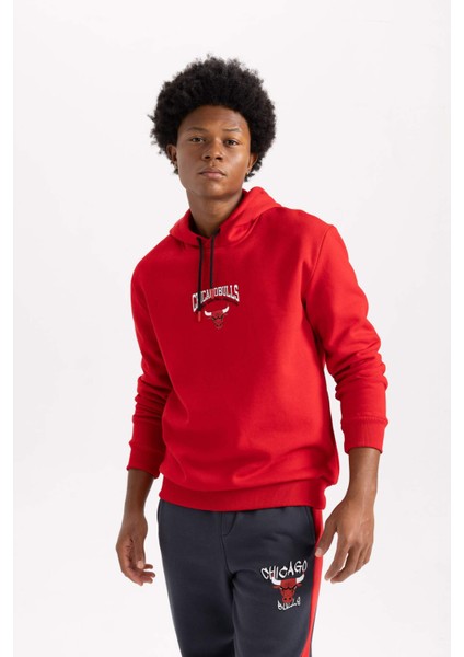 Fit NBA Chicago Bulls Standart Fit Kapüşonlu Kalın Sweatshirt A9788AX23WN modelleri
