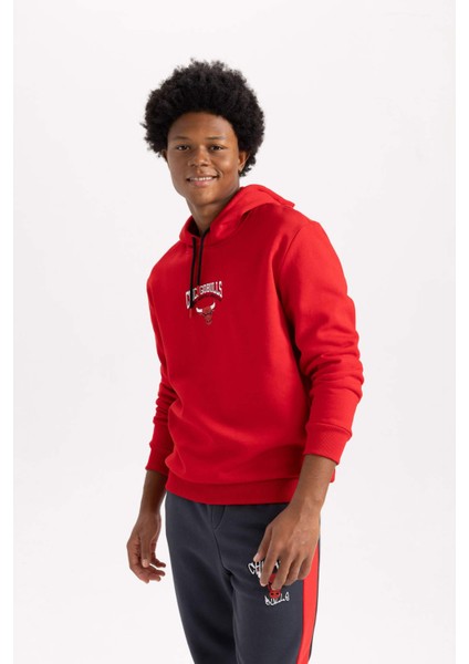 Fit NBA Chicago Bulls Standart Fit Kapüşonlu Kalın Sweatshirt A9788AX23WN indirimleri