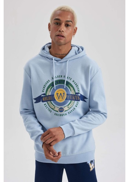 Fit NBA Golden State Warriors Standart Fit Kapüşonlu Sweatshirt A9839AX23WN