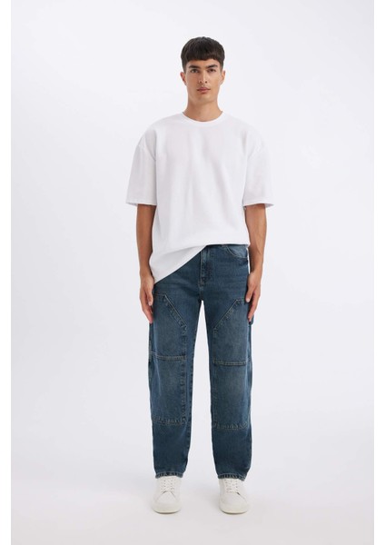 Wide Leg Fit Geniş Kalıp Normal Bel Geniş Paça Jean Pantolon C1656AX24SP