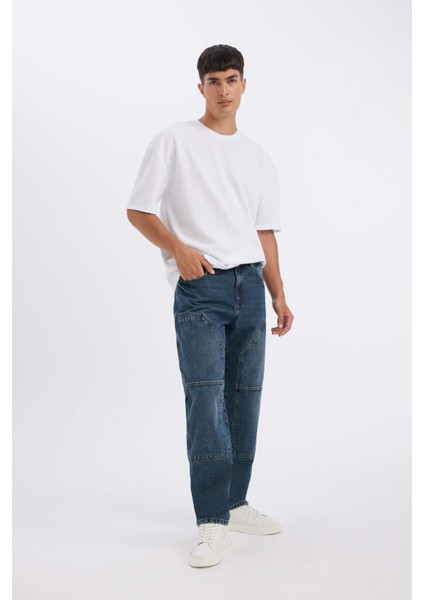 Wide Leg Fit Geniş Kalıp Normal Bel Geniş Paça Jean Pantolon C1656AX24SP