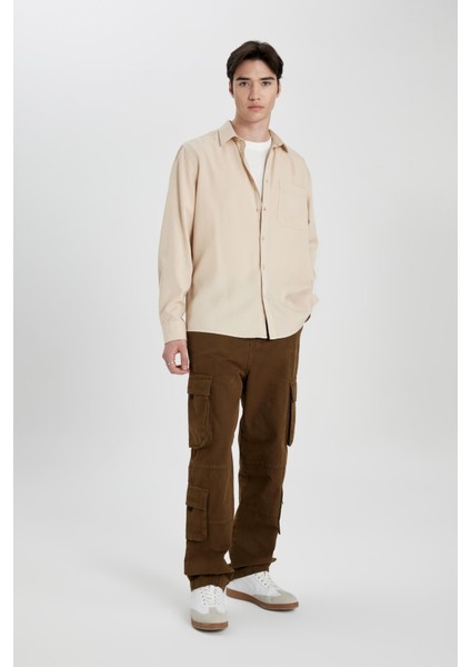 Baggy Fit Pantolon Kargo Cepli Geniş Kalıp Normal Bel Geniş Bol Paça B5906AX24SP