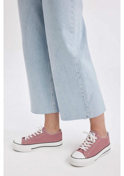 Kadın Kalın Taban Bağcıklı Bez Ayakkabı B9793AXNS fiyatları