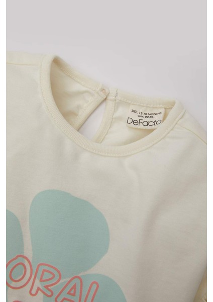 Kız Bebek Çiçekli Uzun Kollu Tişört Pantolon Saç Bandı 3'lü Takım C2154A524SP modelleri